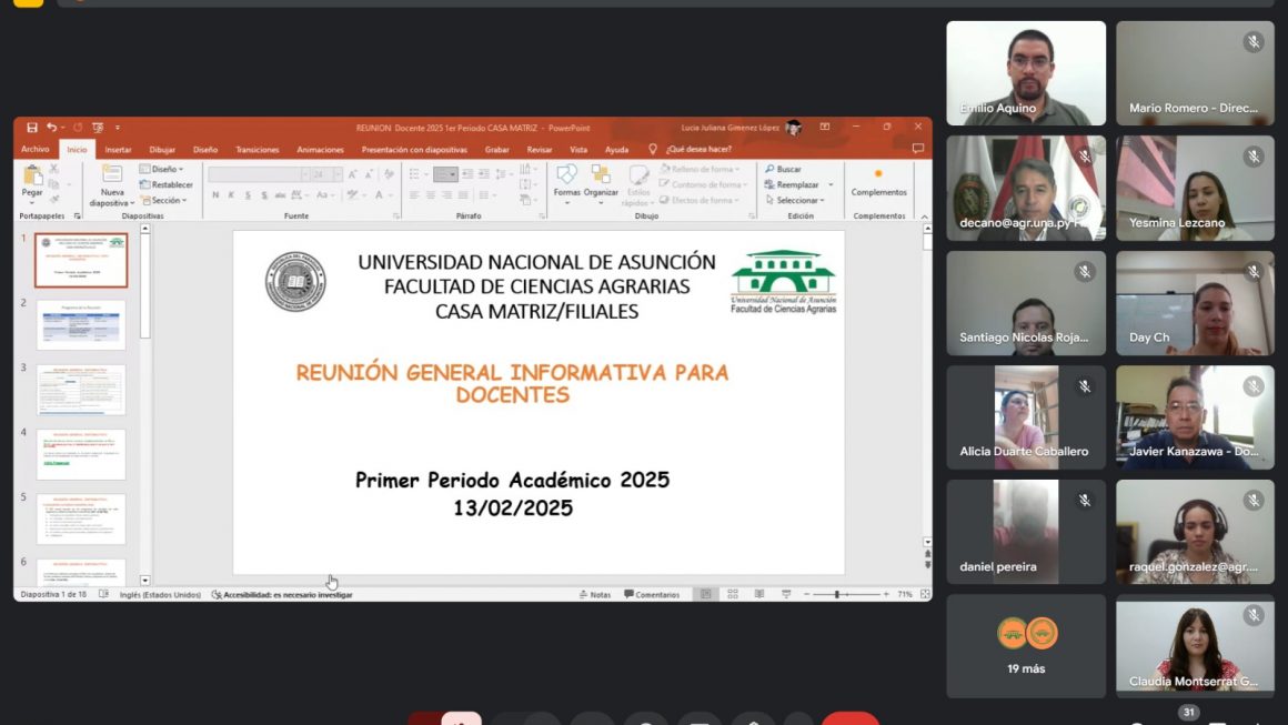 Reunión General Informativa de Docentes de la FCA/UNA