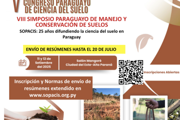 V Congreso Paraguayo de Ciencia del Suelo y VIII Simposio Paraguayo de Manejo y Conservación de Suelos «SOPACIS: 25 años difundiendo la Ciencia del Suelo en Paraguay»
