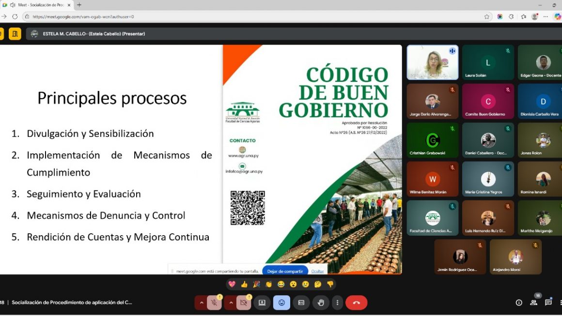 𝐒𝐨𝐜𝐢𝐚𝐥𝐢𝐳𝐚𝐫𝐨𝐧 𝐞𝐥 𝐂𝐨́𝐝𝐢𝐠𝐨 𝐝𝐞 𝐁𝐮𝐞𝐧 𝐆𝐨𝐛𝐢𝐞𝐫𝐧𝐨 𝐝𝐞 𝐥𝐚 𝐅𝐂𝐀/𝐔𝐍𝐀