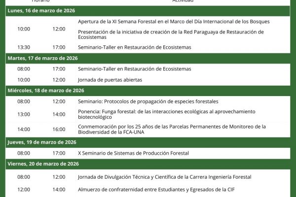 Inicia la XI Semana Forestal en la FCA/UNA