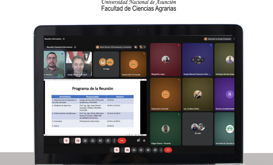Docentes de la FCA/UNA participaron de la Reunión General – Segundo período académico 2026